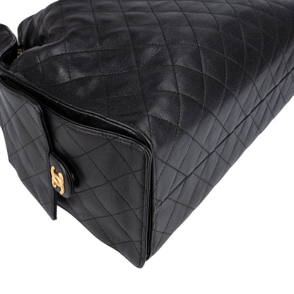 Chanel 25 Quilted Caviar Leather CC Drawstring Shoulder Bag Medium