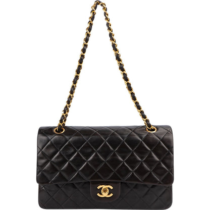 Chanel Quilted Lambskin 24K Gold Double Flap Shoulder Bag