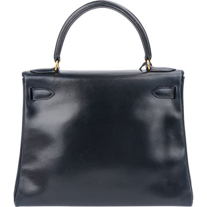 Hermès Blue Boxcalf Leather Kelly 28 Handbag