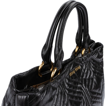 Miu Miu Quilted Nappa Leather Tote Handbag
