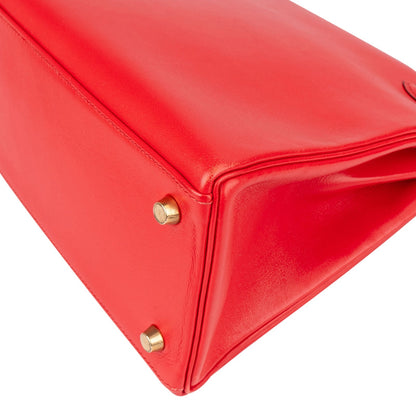 Hermès Rouge Swift Leather Kelly 28 Handbag