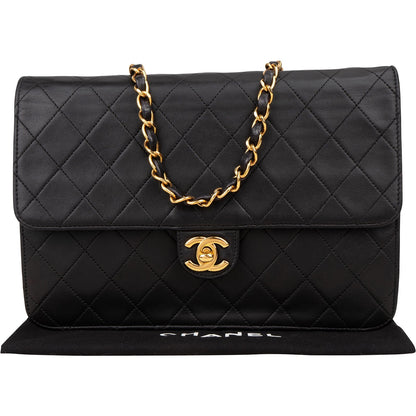 Chanel Quilted Lambskin  Medium Single Flap Shoulder Bag