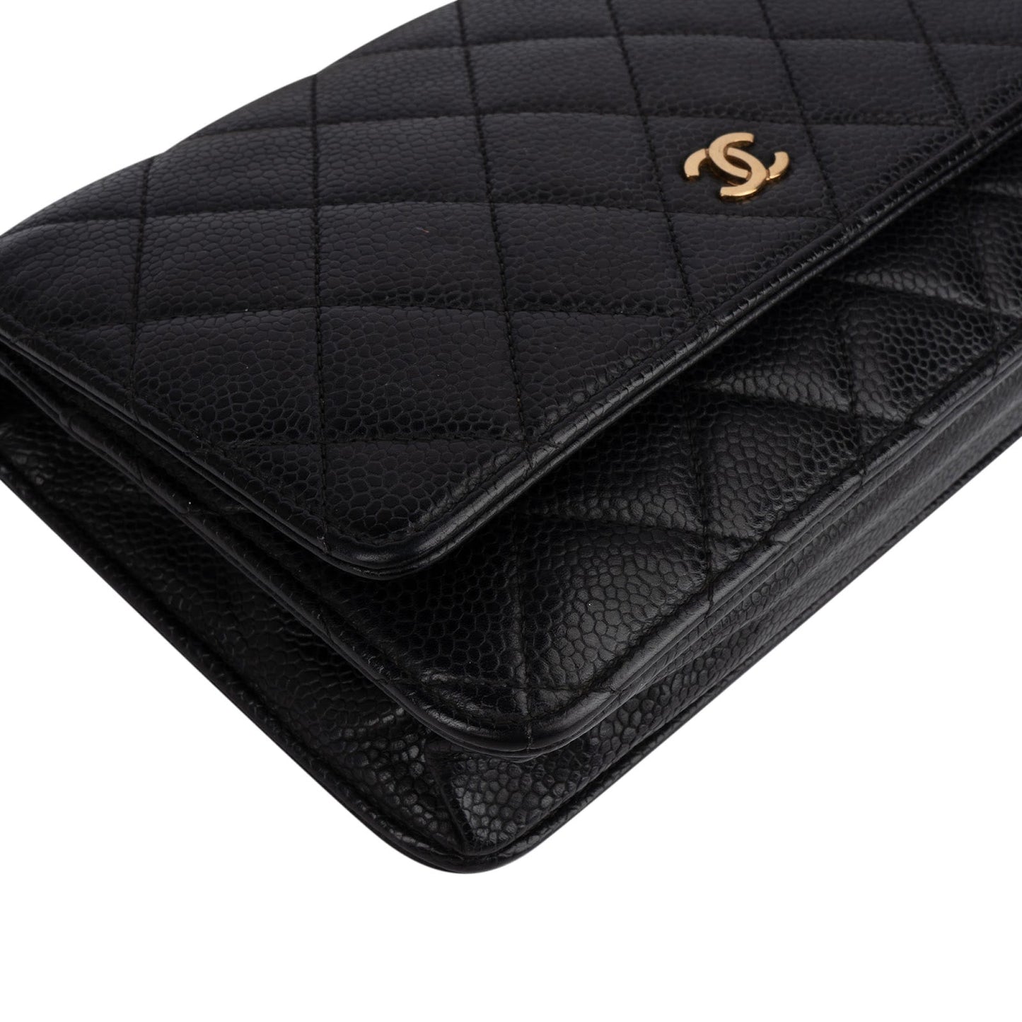 Chanel Quilted Caviar Leather Wallet On Chain Crossbody Bag