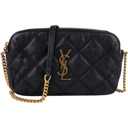 Saint Laurent Black Quilted Leather Becky Crossbody Bag