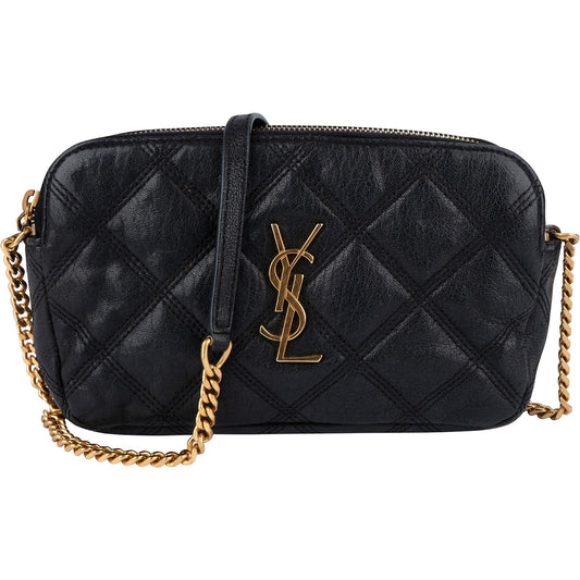 Saint Laurent Black Quilted Leather Becky Crossbody Bag