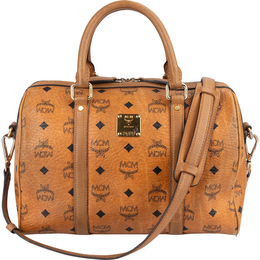 MCM Monogram Visetos Boston Handbag