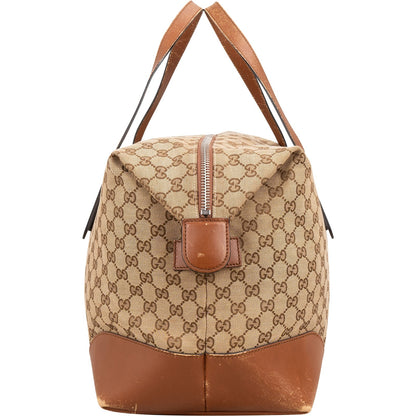 Gucci Monogram GG Canvas Web Boston Travel Bag