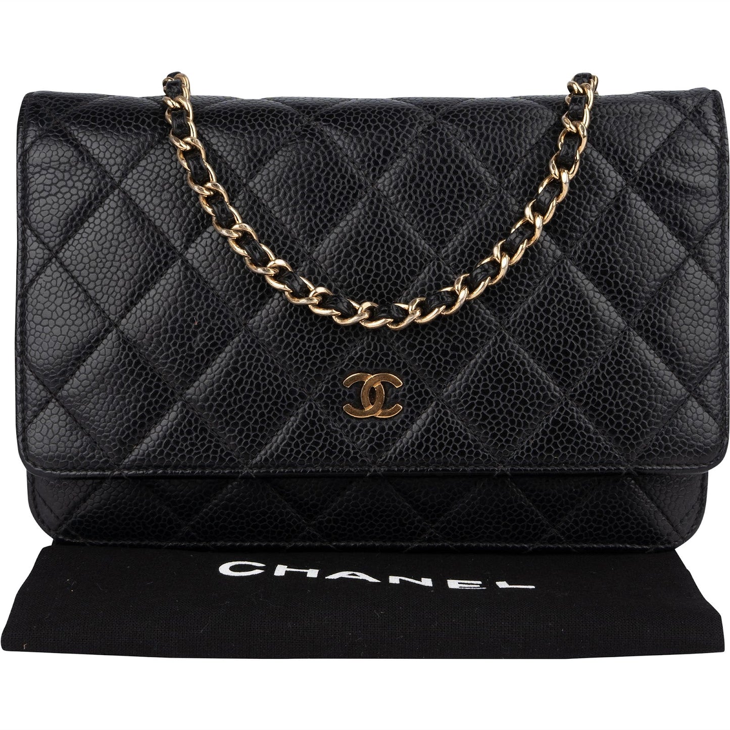 Chanel Quilted Caviar Leather Wallet On Chain Crossbody Bag