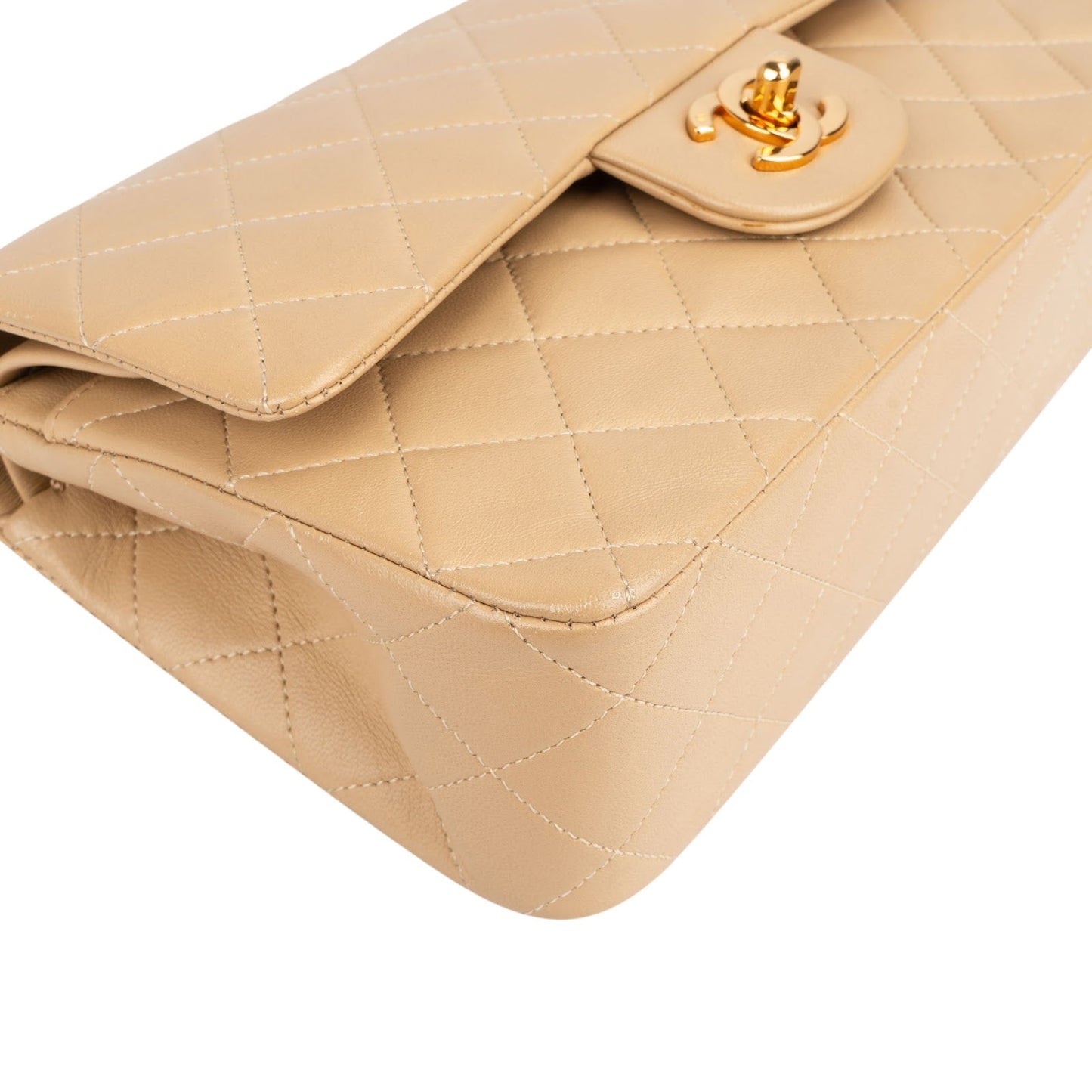Chanel Quilted Lambskin 24K Gold Small Double Flap Shoulder Bag