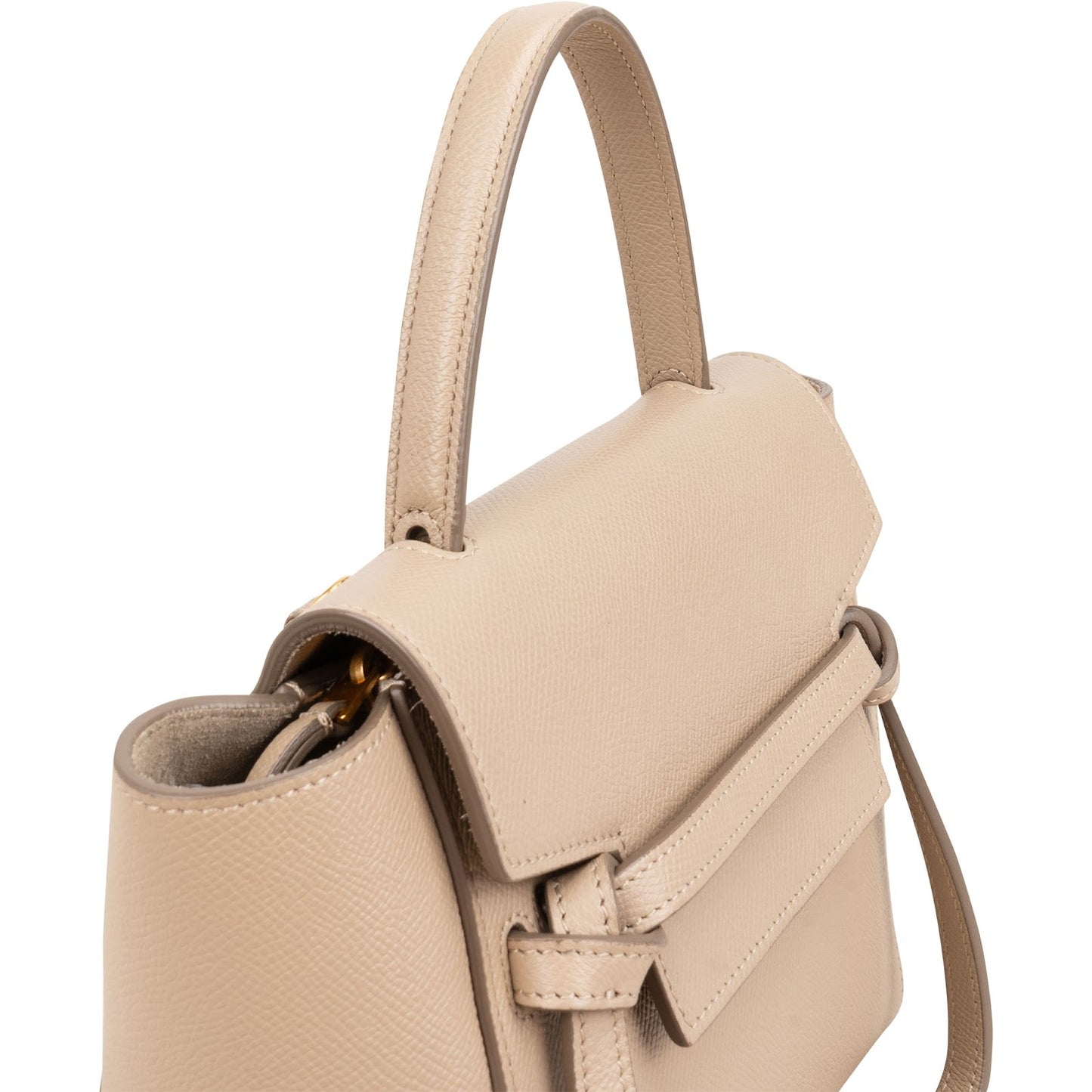 Celine Beige Grained Leather Belt Nano Handbag