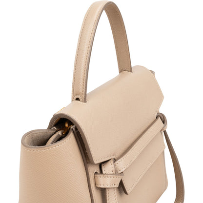 Celine Beige Grained Leather Belt Nano Handbag