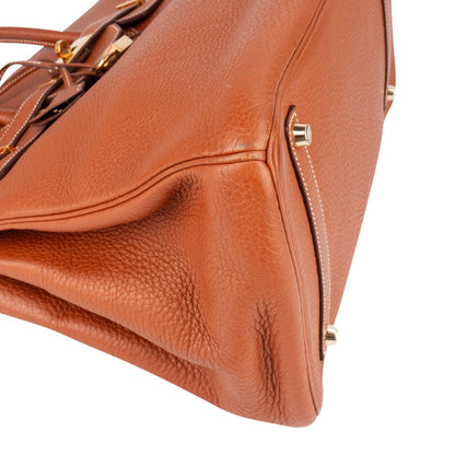 Hermès Brun Fjord Leather Birkin 35 Handbag