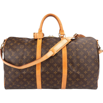 Louis Vuitton Monogram Canvas Keepall 50 Bandoulière Travel Bag