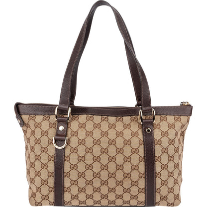 Gucci Monogram GG Canvas Abbey Tote Shoulder Bag