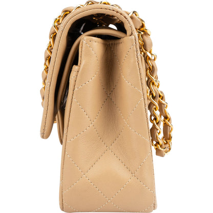 Chanel Quilted Lambskin 24K Gold Small Double Flap Shoulder Bag