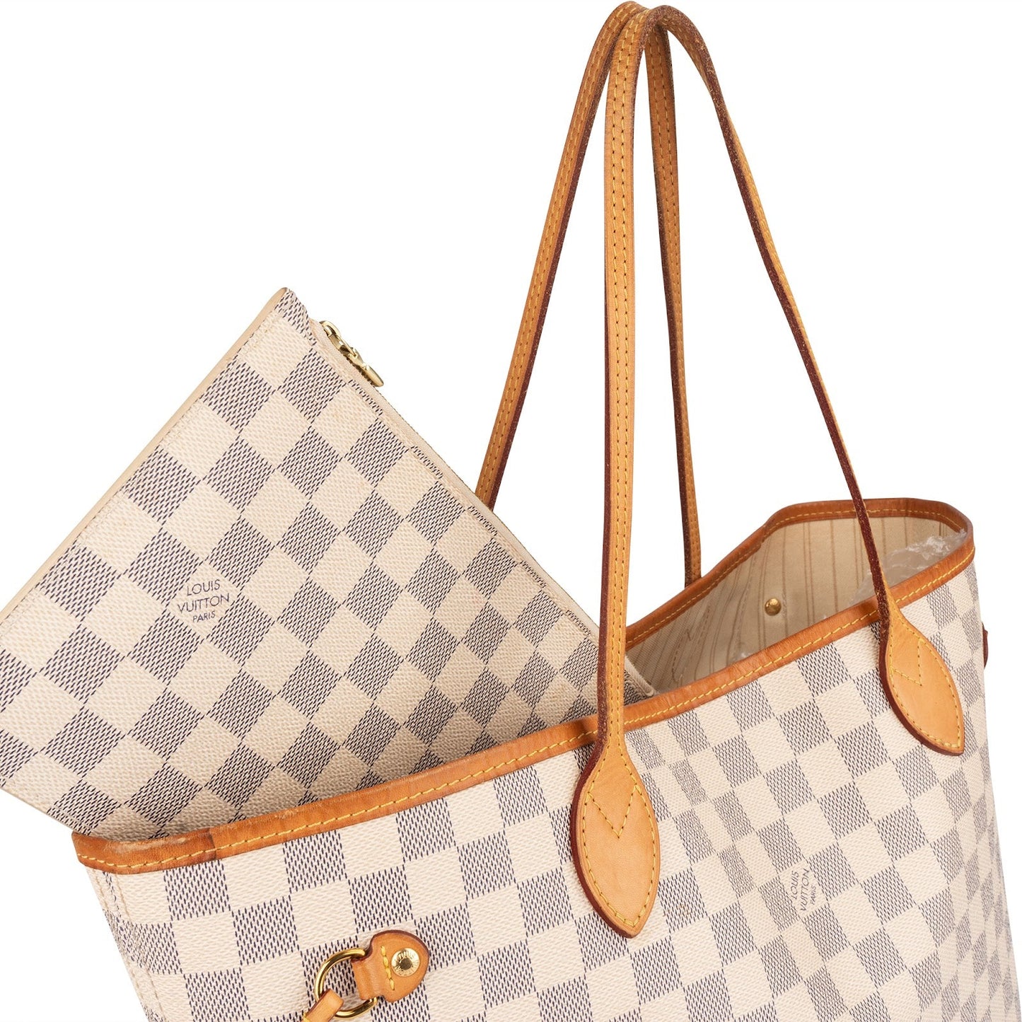 Louis Vuitton Monogram Damier Azur Canvas Neverfull MM Shoulder Bag