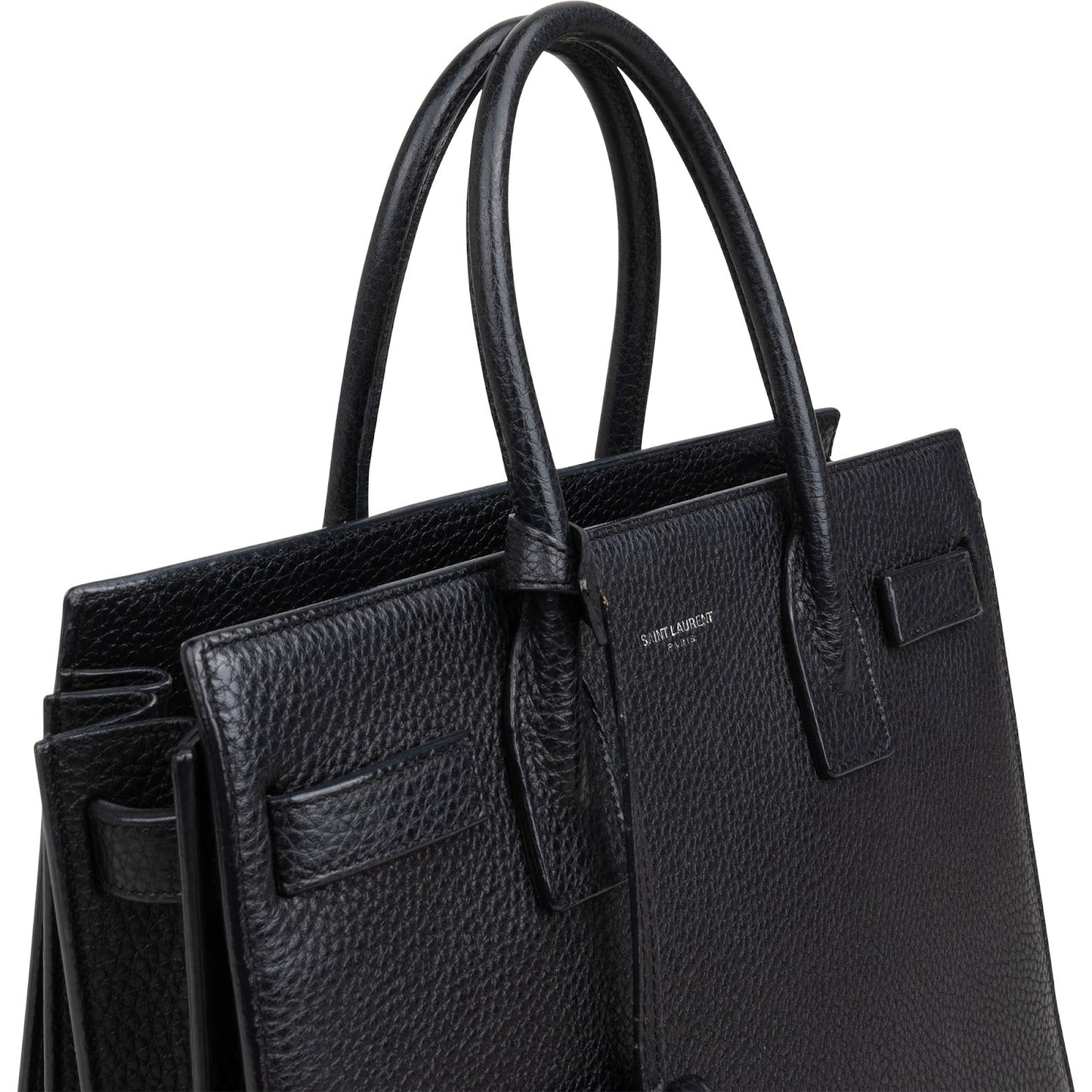Saint Laurent Grained Leather Sac de Jour Handbag
