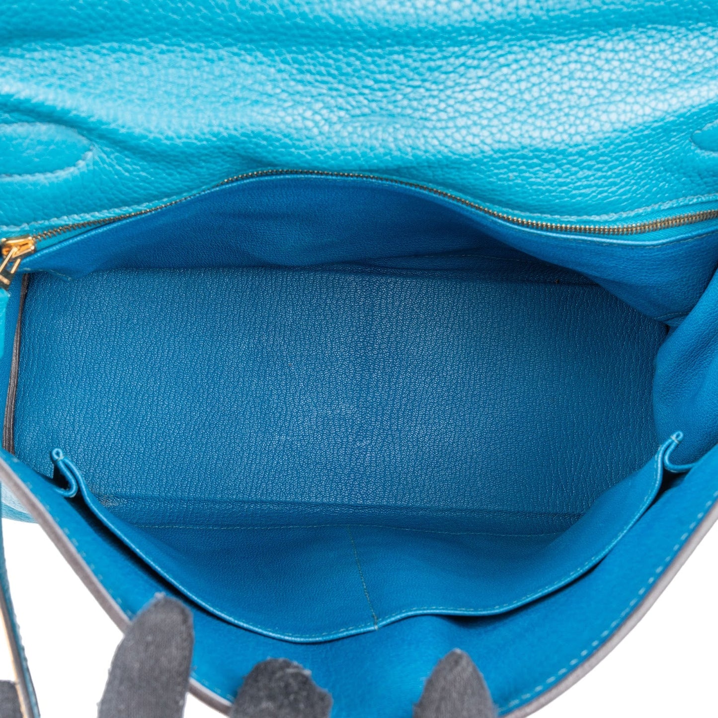 Hermès Bleu Izmir Clemence Leather Kelly 32 Handbag