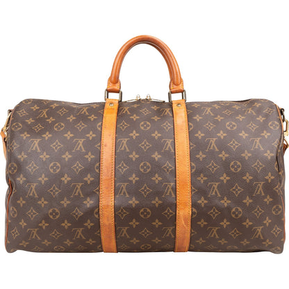 Louis Vuitton Monogram Canvas Keepall 50 Bandoulière Travel Bag