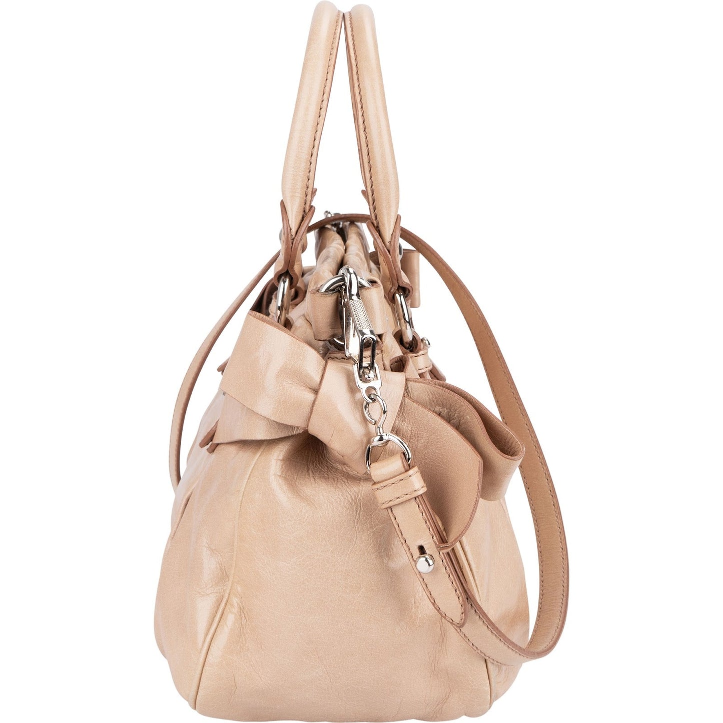 Miu Miu Vitello Lux Bow Bag Handbag