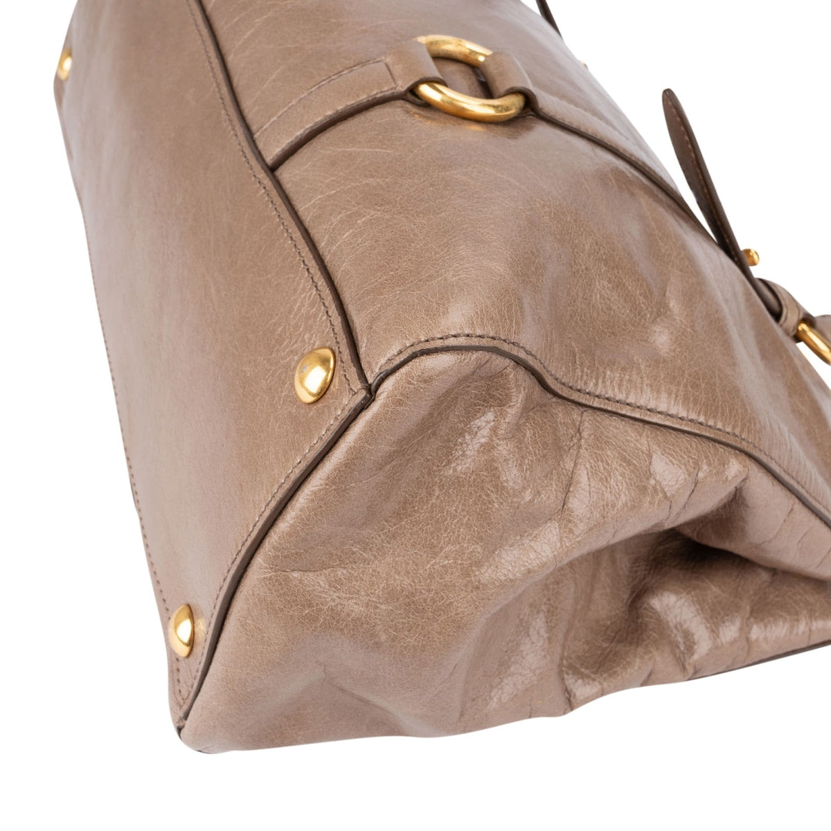 Miu Miu Vitello Lux Leather Tote Handbag