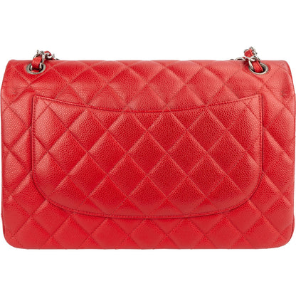 Chanel Quilted Caviar Leather Jumbo Double Flap Crossbody Bag