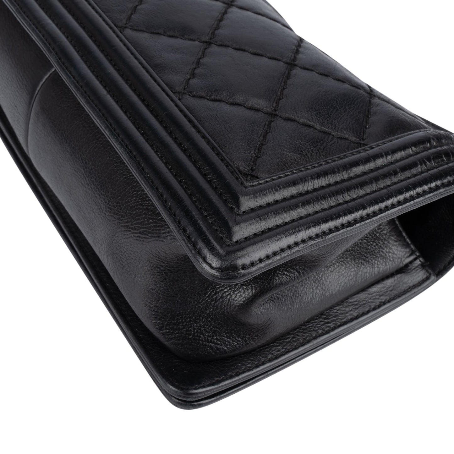 Chanel Quilted Calfskin Boy Single Flap Crossbody Bag