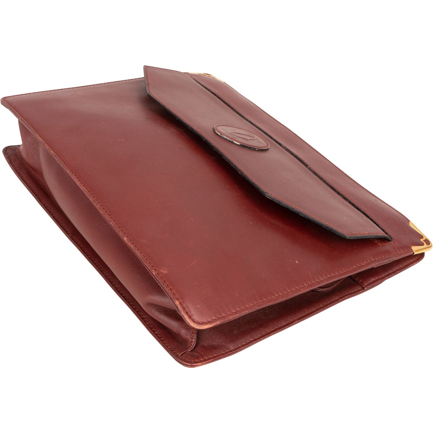 Cartier Bordeaux Leather Clutch