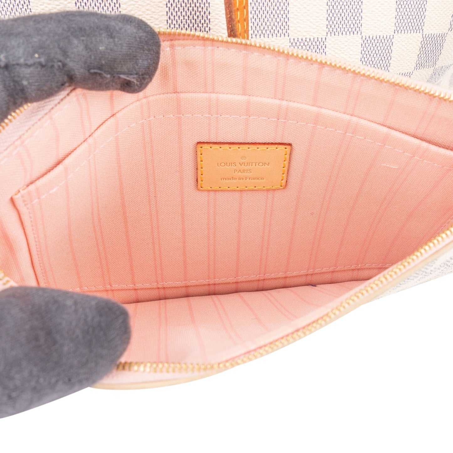 Louis Vuitton Monogram Damier Azur Neverfull MM Shoulder Bag