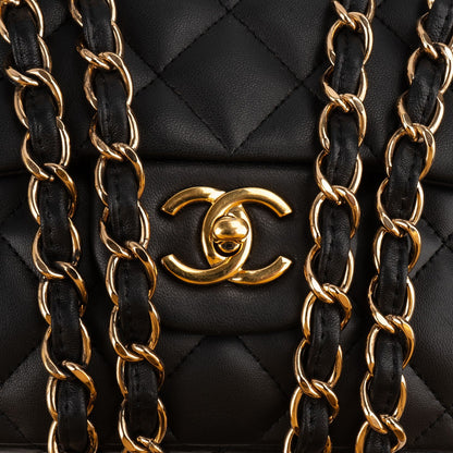 Chanel Quilted Lambskin Jumbo Single Flap Shoulder Crossbody Bag