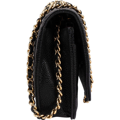 Chanel Quilted Caviar Leather CC Wallet On Chain Crossbody Bag
