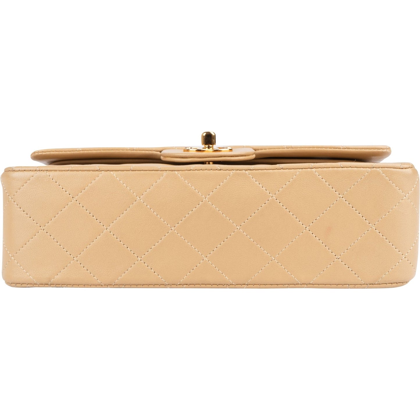Chanel Quilted Lambskin 24K Gold Small Double Flap Shoulder Bag