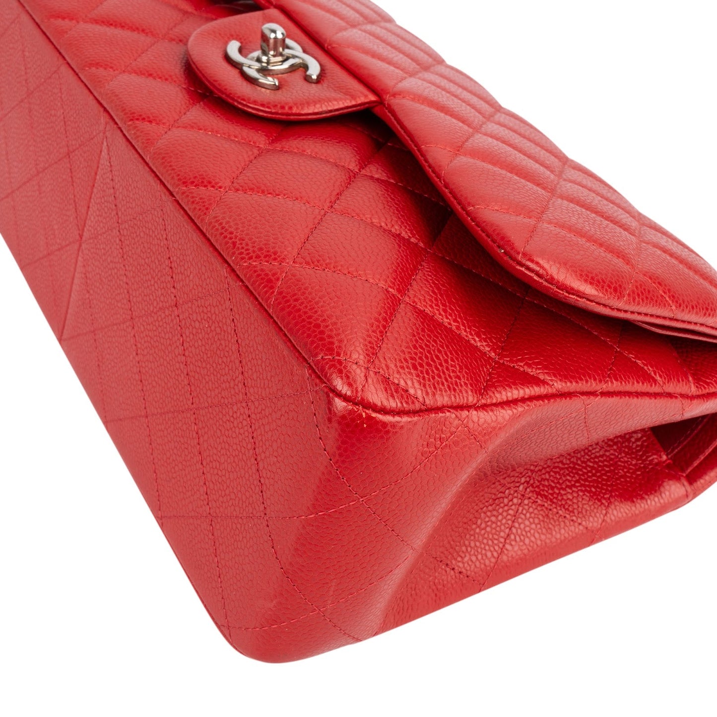 Chanel Quilted Caviar Leather Jumbo Double Flap Crossbody Bag