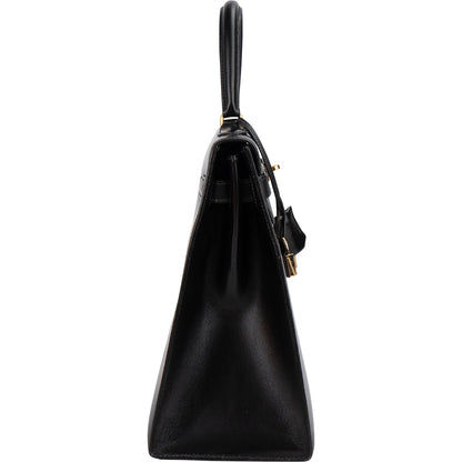 Hermès Noir Boxcalf Kelly 35 Sellier Handbag