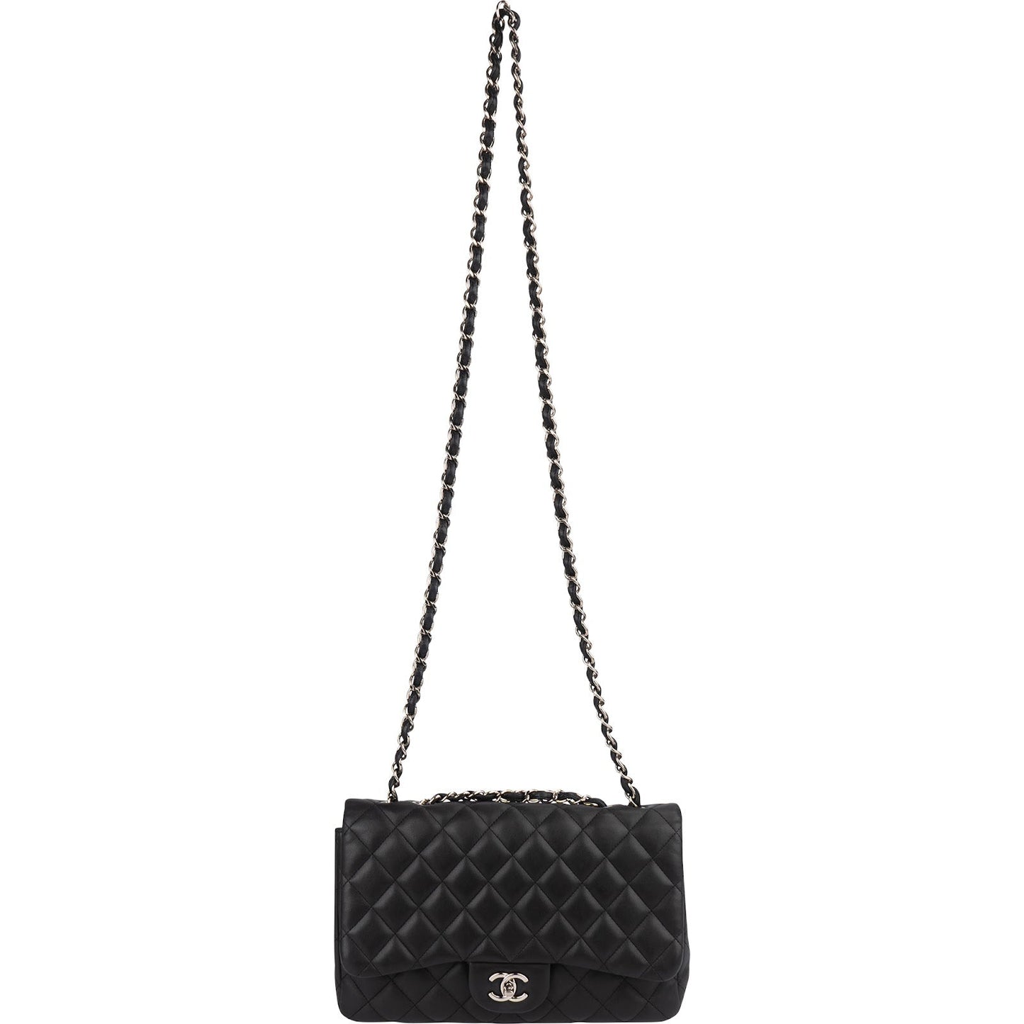 Chanel Quilted Lambskin Jumbo Single Flap Crossbody Bag