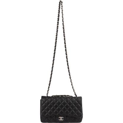 Chanel Quilted Lambskin Jumbo Single Flap Crossbody Bag