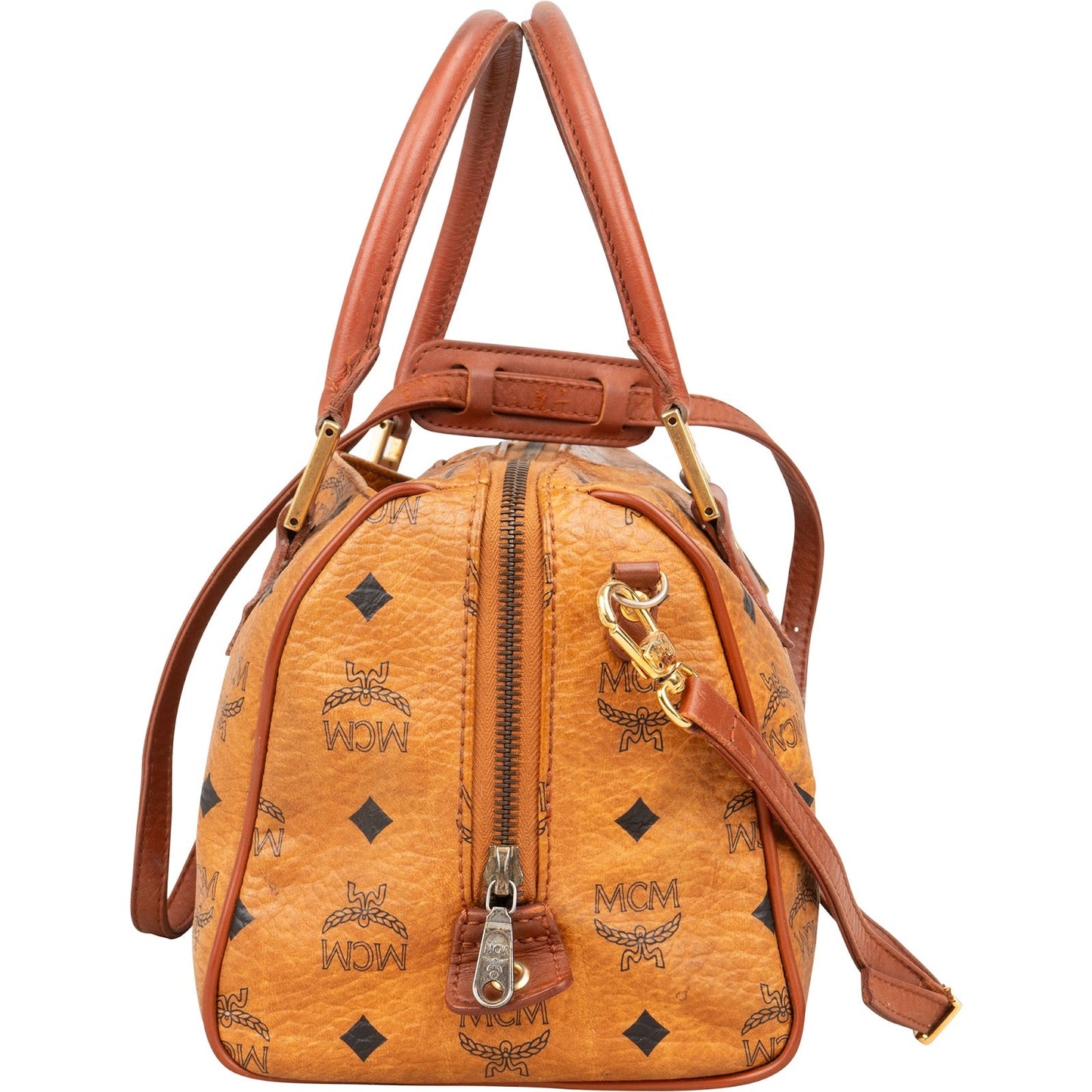 MCM Monogram Visetos Boston Bag Handbag