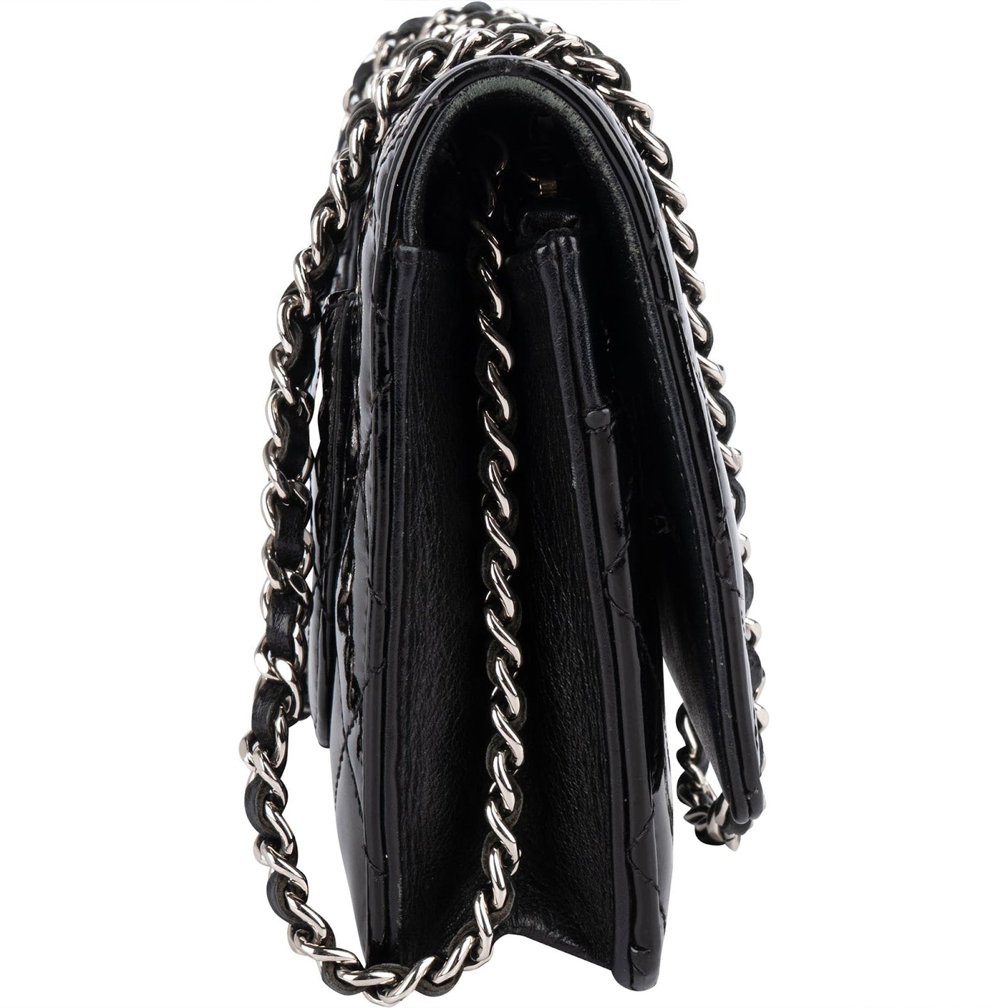 Chanel Quilted Patent Leather Wallet on Chain Crossbody Bag