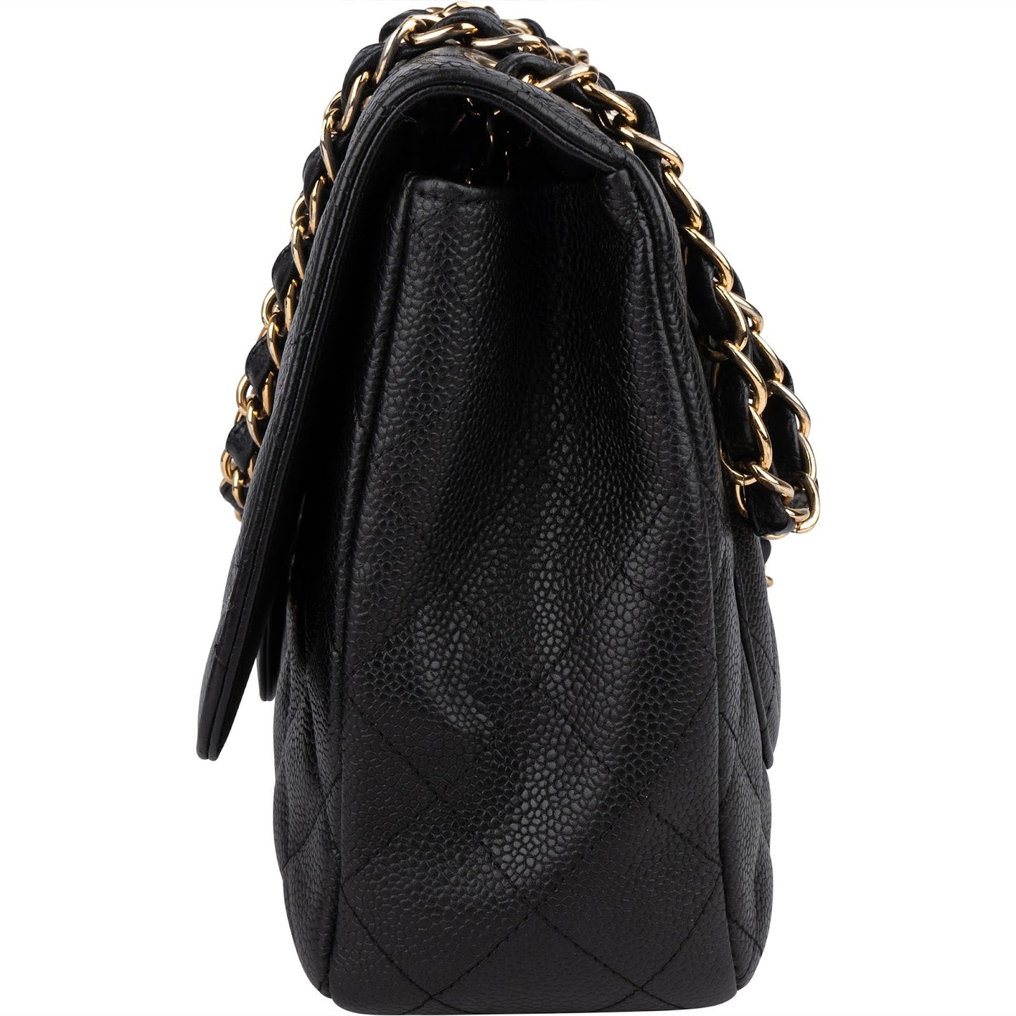 Chanel Quilted Caviar Leather Jumbo Single Flap Crossbody Bag