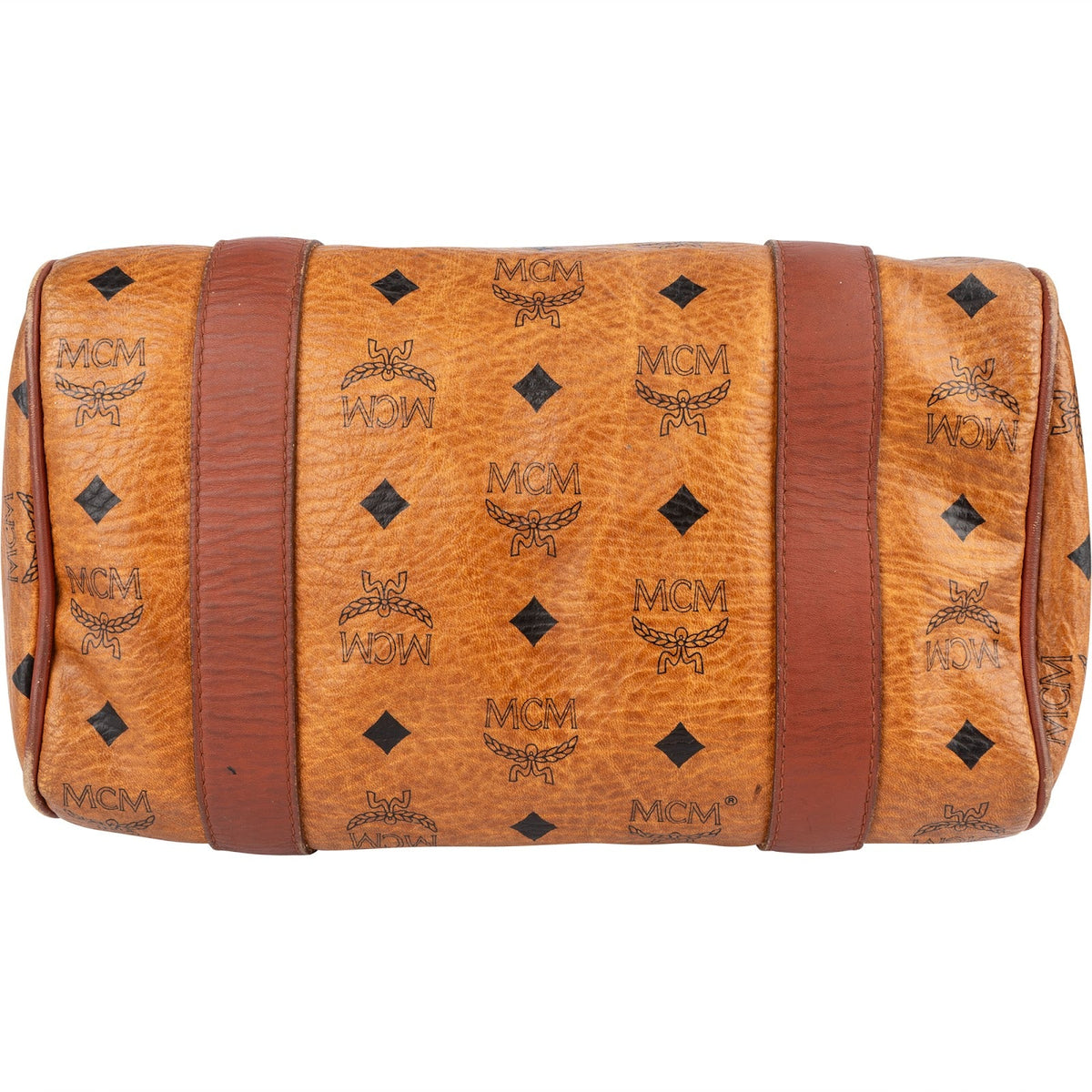 MCM Monogram Visetos Small Boston Handbag