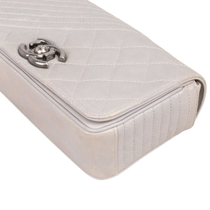 Chanel Aged Quilted Calfskin Coco Boy Single Flap Crossbody Bag