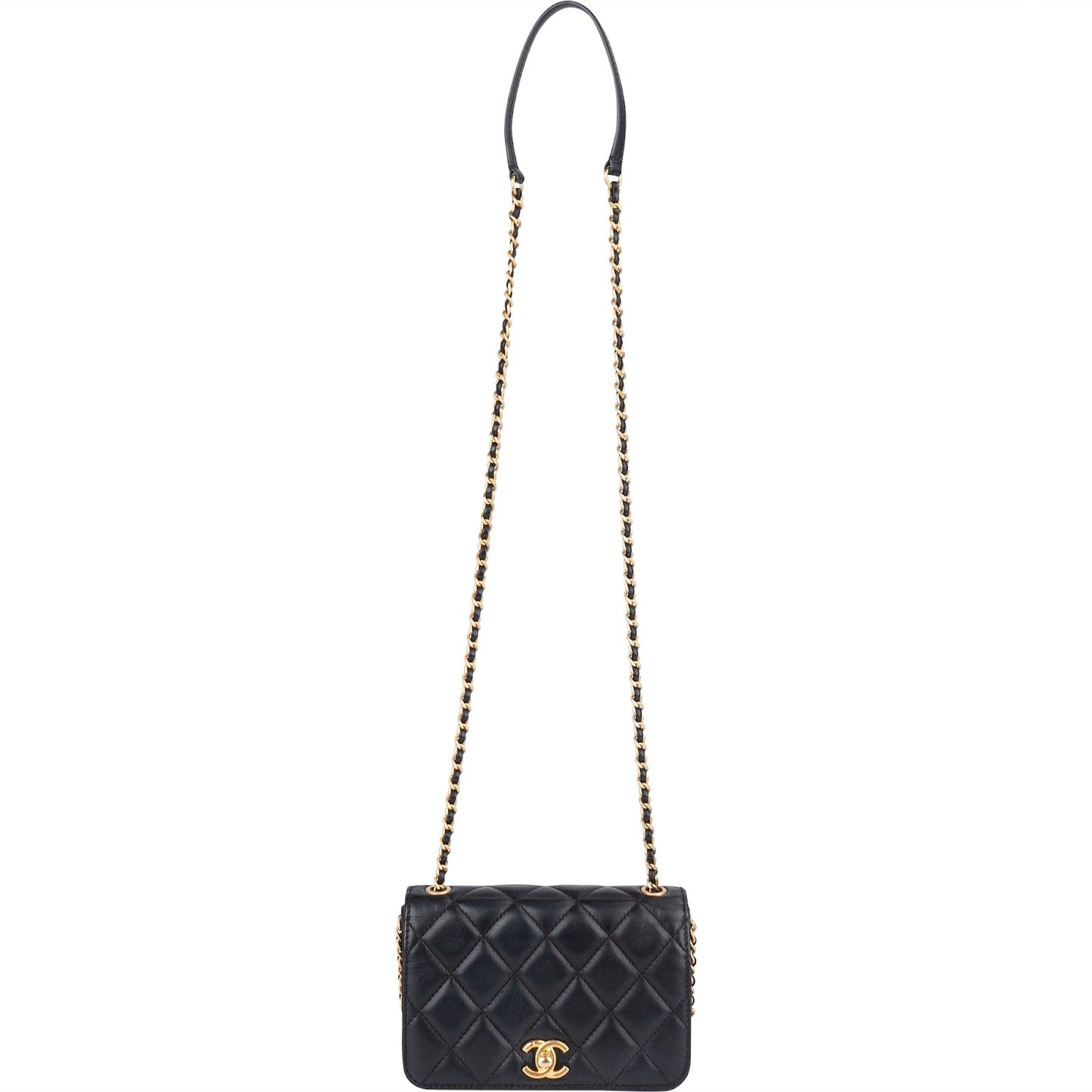 Chanel Quilted Lambskin Mini Rectangular Single Flap Crossbody Bag