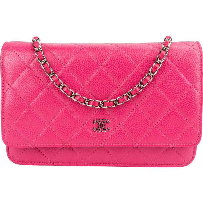 Chanel Quilted Caviar Leather Wallet on Chain Crossbody Bag