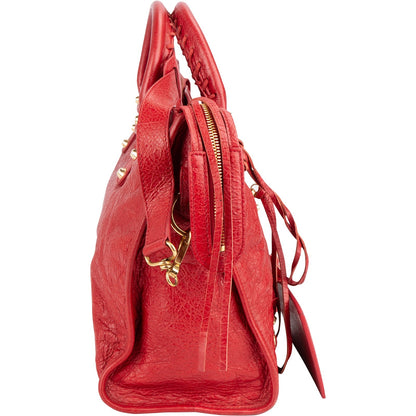 Balenciaga Red Leather City Handbag