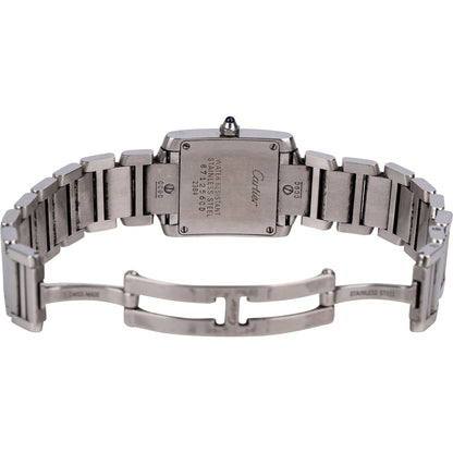 Cartier Silver Tone Tank Française 2384 Women Watch