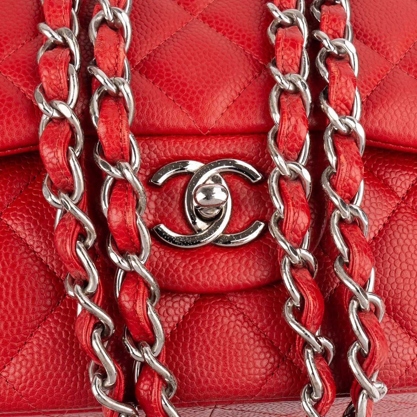 Chanel Quilted Caviar Leather Jumbo Double Flap Crossbody Bag
