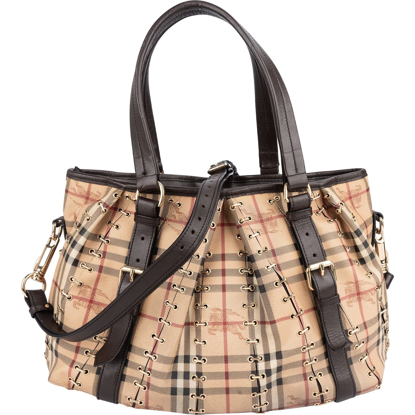 Burberry Haymarket Check Laced Lowry Northfield Shoulder Bag