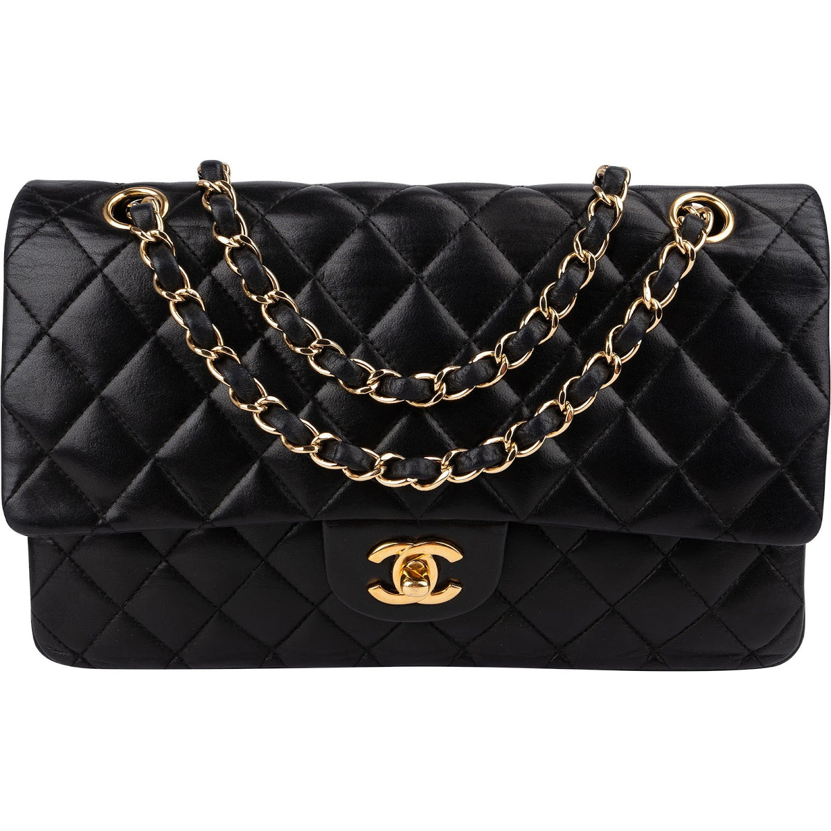 Chanel Quilted Lambskin Medium Double Flap Shoulder Bag