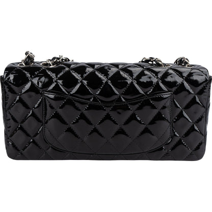 Chanel Quilted Patent Leather East West Single Flap Shoulder Bag