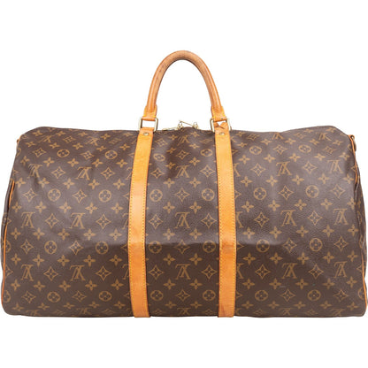 Louis Vuitton Monogram Canvas Keepall 55 Bandoulière Travel Bag